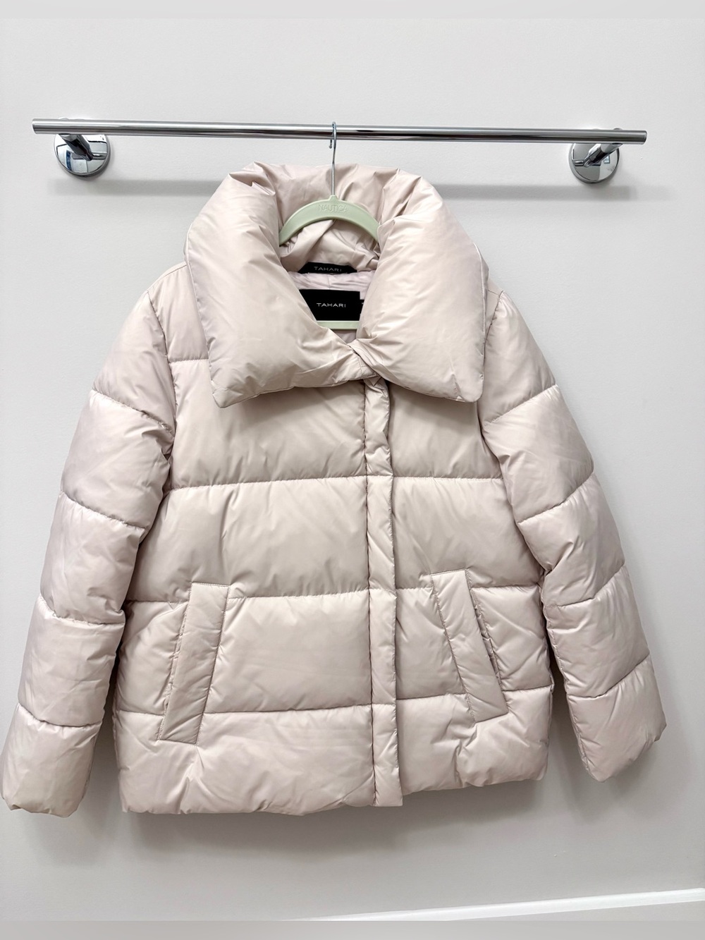 Tahari Womens Beige Puffer Jacket Size M